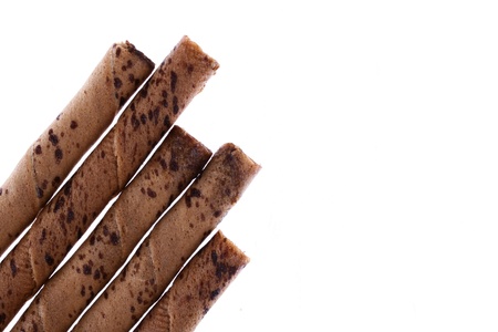 Chocolate Roll Isolated on White Backgroundの写真素材