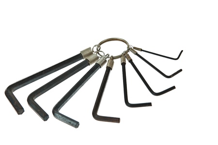 hex keys isolated on white background