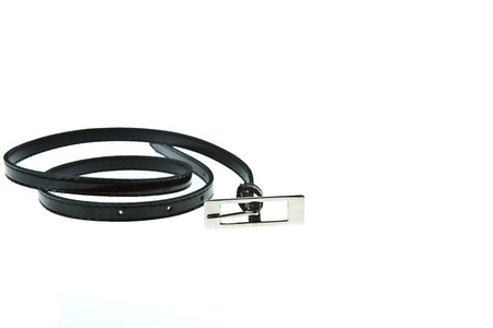 Black woman belt isolated on white backgroundの写真素材