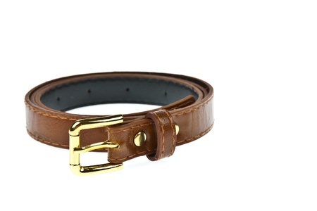 Brown belt isolated on white backgroundの写真素材