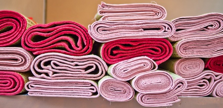 Pile of bamboo matの写真素材