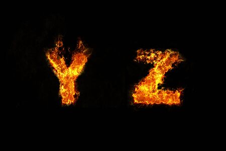 Fire on letter YZの写真素材
