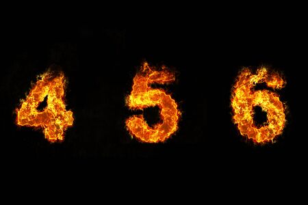 Fire on number 4, 5, and 6の写真素材