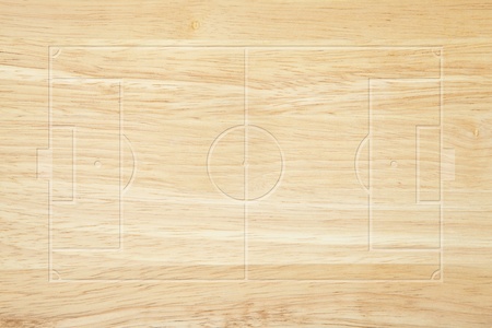 Soccer field layout on wood backgroundの写真素材