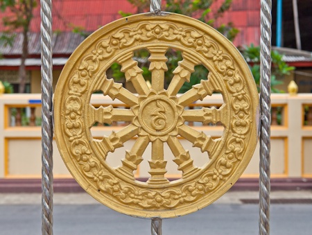 Buddhist wheel symbolの写真素材