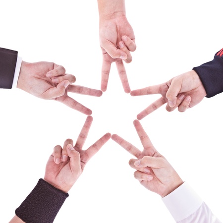 Hands in the form of a star