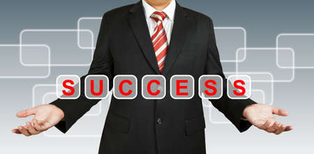 Businessman with text Successの写真素材