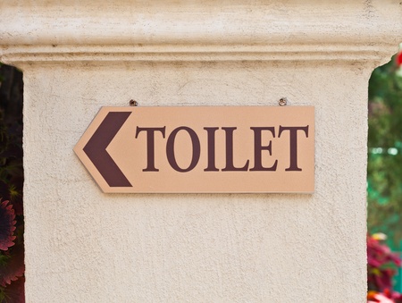 Toilet sign on a wallの写真素材