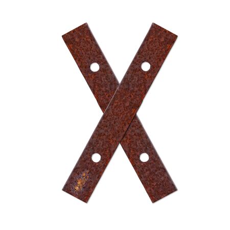 Alphabet made from rust plateの写真素材