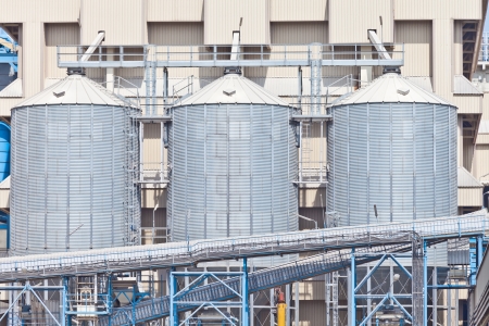 grain storage silos tank for agricultureの写真素材