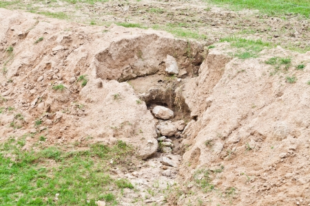 Collapsed sand bankの写真素材