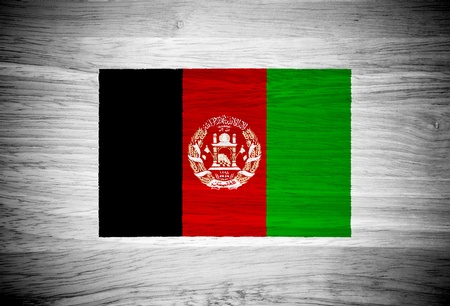Afghanistan flag on wood textureの写真素材