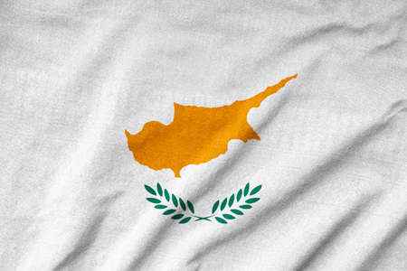 Ruffled Cyprus Flagの写真素材