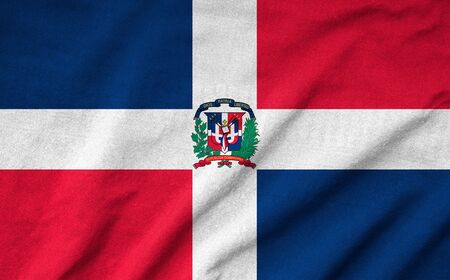 Ruffled Dominican Republic Flagの写真素材
