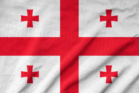 Ruffled Georgia Flagの写真素材