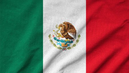 Ruffled Mexico Flagの写真素材
