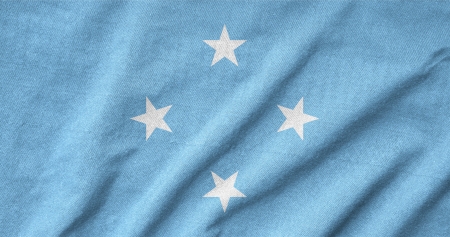 Ruffled Micronesia Flagの写真素材