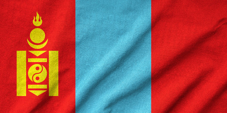 Ruffled Mongolia Flagの写真素材