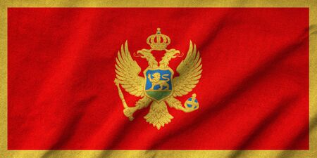 Ruffled Montenegro Flagの写真素材