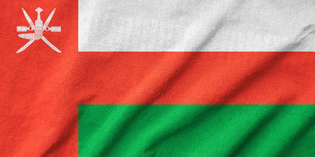 Ruffled Oman Flagの写真素材