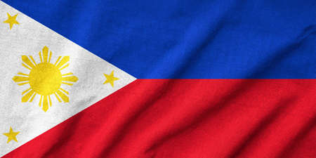 Ruffled Philippines Flagの写真素材