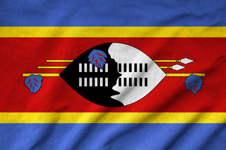 Ruffled Swaziland Flagの写真素材