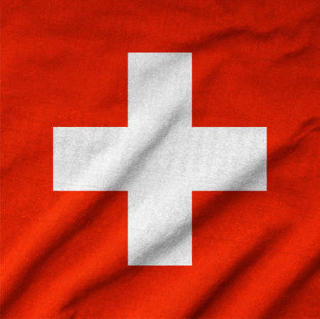 Ruffled Switzerland Flagの写真素材