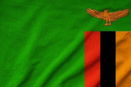 Ruffled Zambia Flagの写真素材