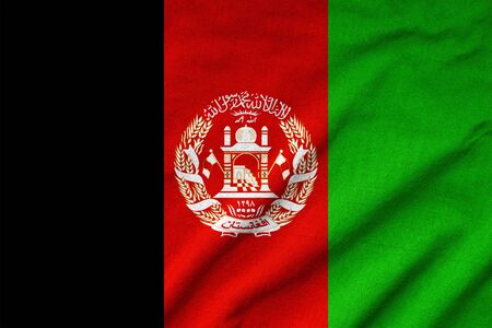 Ruffled Afghanistan Flagの写真素材