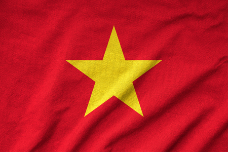 Ruffled Vietnam Flagの写真素材