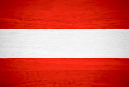 Austria flag on wood textureの写真素材