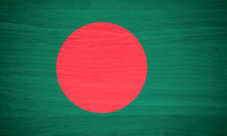 Bangladesh flag on wood textureの写真素材