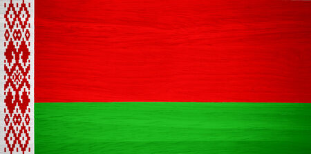 Belarus flag on wood textureの写真素材