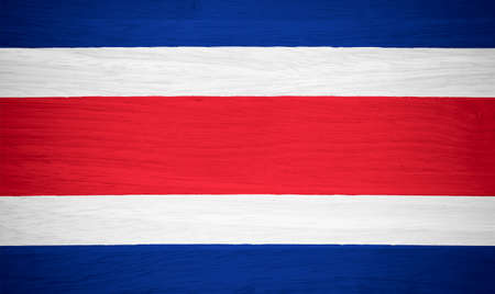 Costa Rica flag on wood textureの写真素材