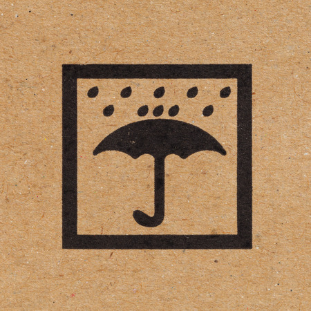 Keep dry icon on paper box backgroundの写真素材