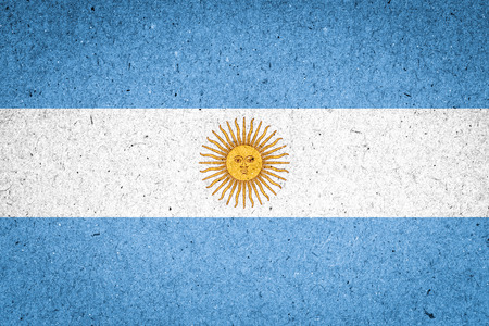 Argentina flag on paper backgroundの写真素材