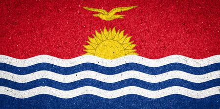 Kiribati flag on paper backgroundの写真素材
