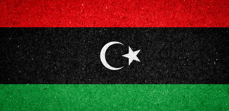 Libya flag on paper backgroundの写真素材