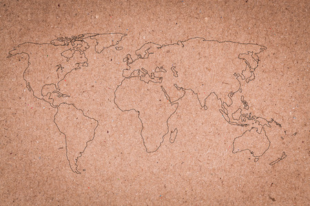 vintage map of the worldの写真素材