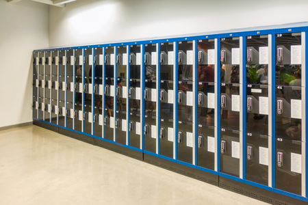 BangkoK - JULY 2: Public locker in a department store on July 2, 2017 in Bangkok, Thailand.のeditorial素材