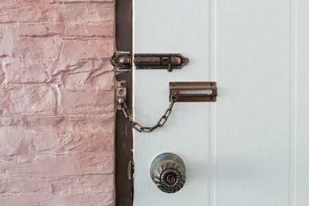 Closed door with chain locked