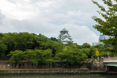 Osaka Castle beside the canelのeditorial素材
