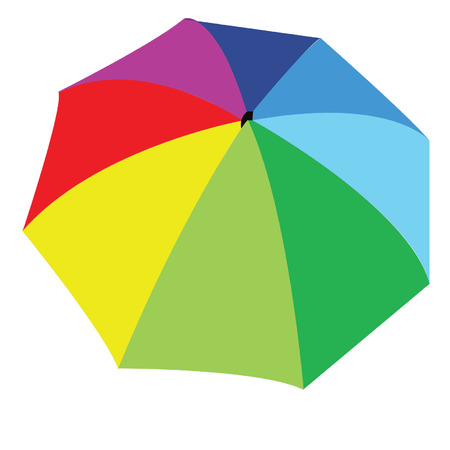 Multi-colored umbrella isolated on white background withの写真素材