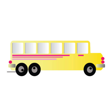Yellow school bus on a white background.の写真素材