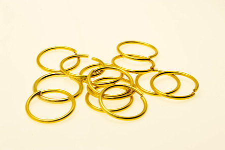 metal rings on white backgroundの写真素材