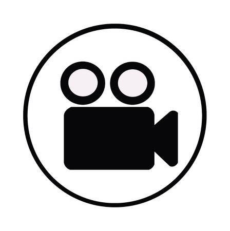 vector black camera icons set on whiteの写真素材