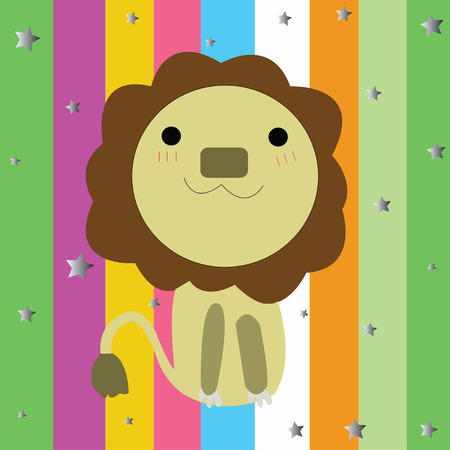 illustration of Lion cartoon.Vectorの写真素材