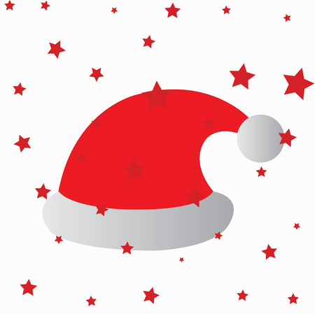 Santa Claus red hat isolated on white backgroundの写真素材