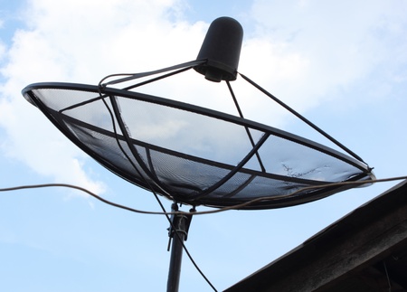 Satellite dish with the  sky backgroundの写真素材