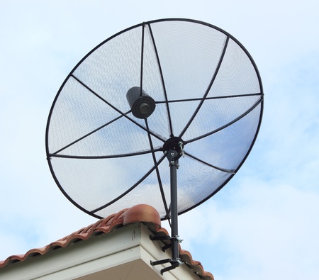 Satellite dish with the  sky backgroundの写真素材